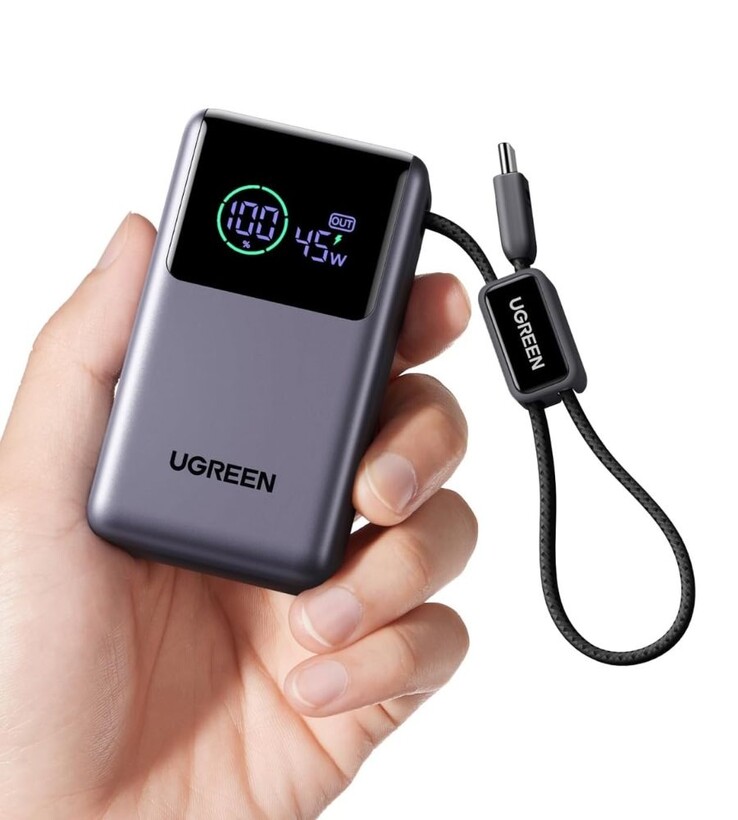 Ugreen Nexode Pro Power Bank (10 000 мАч, 45 Вт, встроенный кабель)