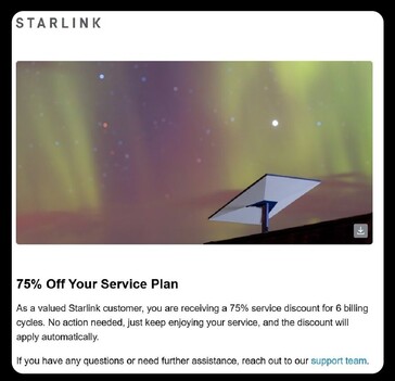 В Канаде скидка на обслуживание Starlink может достигать 75%. (Источник изображения: Jeff Evely/X)