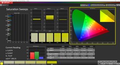 CalMAN Saturation Sweeps (профиль: Native, целевое цветовое пространство: P3)