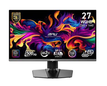 ...и MSI MPG 272QR QD-OLED X50 с разрешением 2K (но с более высокой частотой обновления 500 Гц). (Источник изображения: MSI)