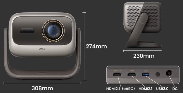 Размеры и порты JMGO N3 Ultimate.