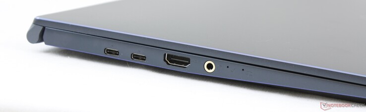 Левая сторона: 2x USB Type-C + Thunderbolt 3, HDMI 1.4, комбинированный аудио разъем