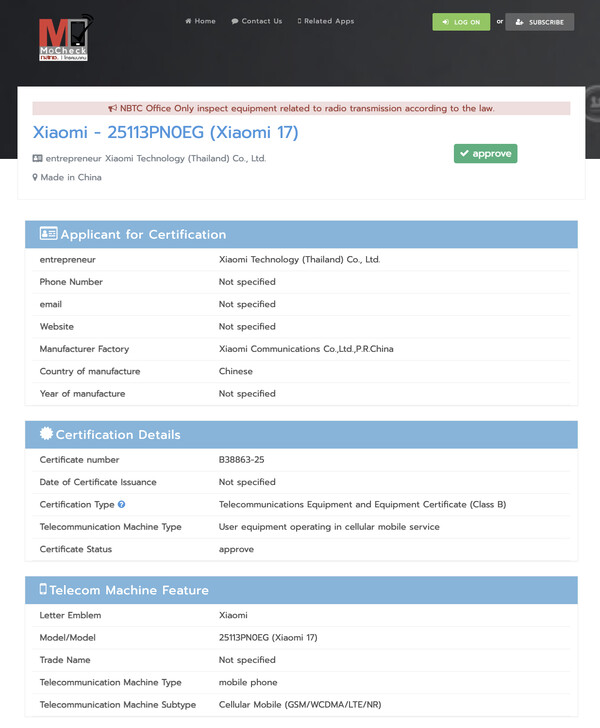 (Источник изображения: NBTC)