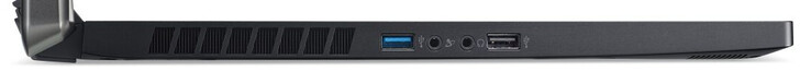Левая сторона: USB 3.2 Gen 1 (Type-A), микрофонный вход, выход на наушники, USB 2.0 (Type-A)