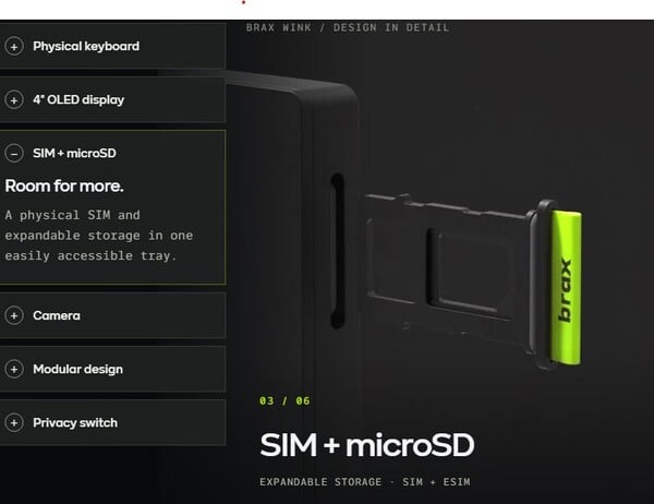 Лоток для SIM-карты оснащён язычком, благодаря которому инструмент для извлечения SIM-карты не требуется.