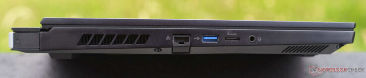 Левая сторона: гигабитный Ethernet, USB-A 3.1, слот microSD, аудио разъем