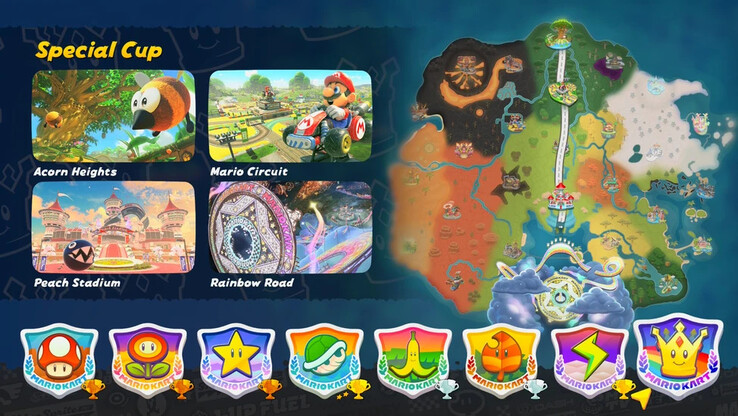 Восьмой кубок в игре Mario Kart Worlds. (Источник изображения: Nintendo)