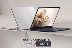 Intel-ZenBook 14 против AMD-ZenBook 14 (Источник изображения: Asus с правками)