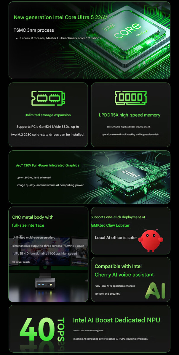 Основные характеристики мини-ПК K17 (машинный перевод)