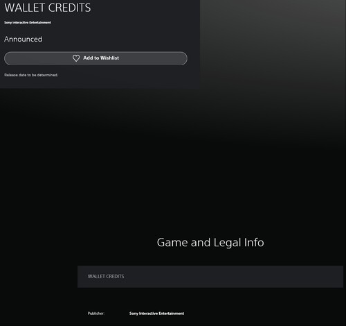 Объявление Wallet Credits появилось в PS Store