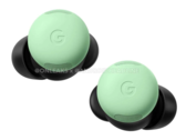 Pixel Buds Pro 2 в известном цветовом решении "Wintergreen". (Источник изображения: @OnLeaks и Android Headlines)