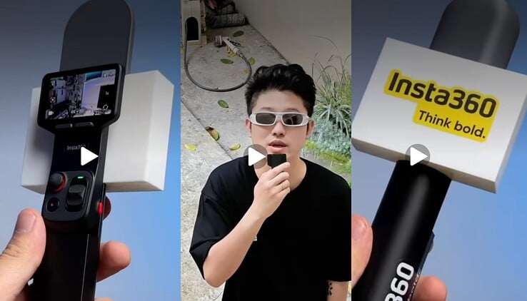 К беспроводному пульту/микрофону прилагается собственная микрофонная ручка в стиле для интервью (вероятно, продается отдельно).