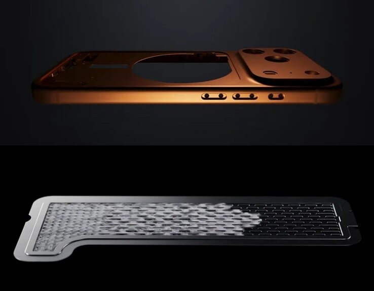 iPhone 17 Pro, конструкция охлаждения с паровой камерой.