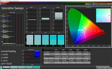 CalMAN: Colour Saturation - DCI P3, дополнительный дисплей