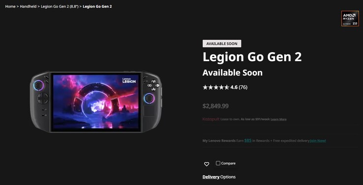 Legion Пройдите 2 листинга на сайте Lenovo. 