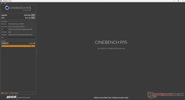 Cinebench R15, питание от батареи (одиночная итерация)