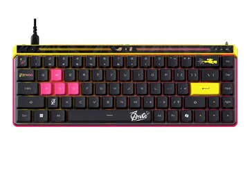 Новая модель ROG Falchion Ace HFX ZywOo Edition с розовыми и желтыми акцентами. (Источник изображения: Asus)