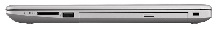 Правая сторона: картридер, USB 2.0 (Type-A), привод оптических дисков, слот для замка