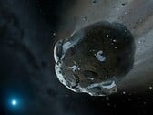 Иллюстрация художника, изображающая астероид.
