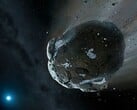 Иллюстрация художника, изображающая астероид.