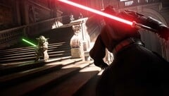 Скриншот Star Wars Battlefront II, на котором изображены Йода и Дарт Мол