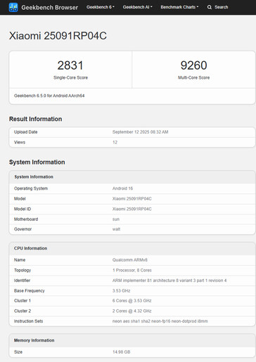 (Источник изображения: Geekbench)