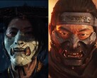 Ацу (слева) из Ghost of Yōtei и Джин Сакаи (справа) из Ghost of Tsushima носят характерные маски в стиле "они", которые символизируют их превращение в боязливые легенды. (Источник изображения: Sucker Punch Productions)