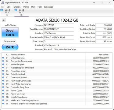 ATA SE920 работает с PCIe 4.0 x4