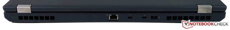 Задняя сторона: Ethernet, 2x Thunderbolt 3 (USB type-C 3.1 Gen 2 + power delivery + DisplayPort), разъем питания SlimTip