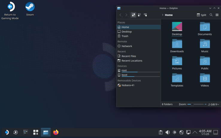 nobara linux steam deck mode скриншот