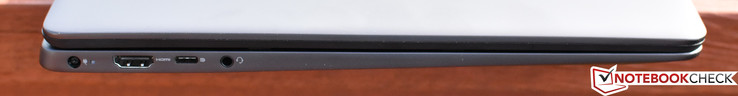 Левая сторона: разъем питания, HDMI 2.0, USB 3.1 Gen 1 Type-C, комбинированный аудио разъем