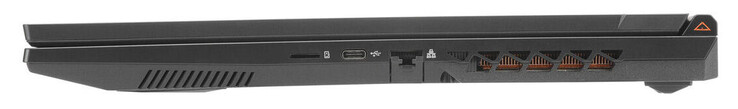 Правая сторона: картридер microSD, Thunderbolt 4 (USB-C; DisplayPort), гигабитный Ethernet