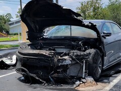 Последствия возгорания демонстрационного автомобиля Lucid Air