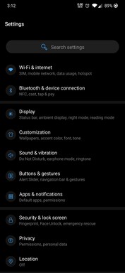 Настройки в Android 10
