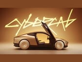Снимок экрана из рекламного видео о Tesla CyberCab, на котором показан автомобиль в профиль