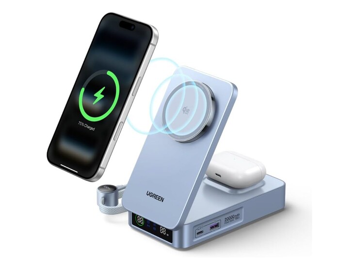 Многофункциональный пауэрбанк Ugreen MagFlow Qi2 25W. (Источник изображения: Ugreen)