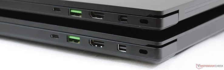 Правая сторона: Thunderbolt 3, USB 3.1 Type-A, HDMI 2.0, mDP 1.4, слот замка Kensington