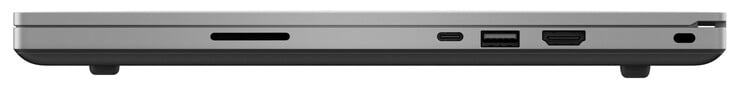 Правая сторона: картридер, Thunderbolt 3, USB 3.2 Gen 2 Type-A, HDMI, слот замка Kensington