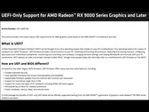 Новейшие графические процессоры серии Radeon RX 9000 оптимизированы только для систем UEFI. (Источник изображения: AMD)
