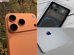 iPhone 17 Pro Max, RedMagic 11 Pro и M5 iPad Pro показаны бок о бок, демонстрируя различные аппаратные решения для мобильных игр (Источник изображения: Notebookcheck)