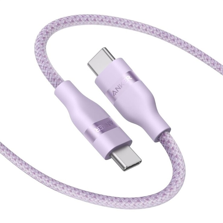 Кабель Anker USB-C to USB-C Cable (3 фута, 240 Вт, Upcycled-Braided) в сиренево-фиолетовом цвете