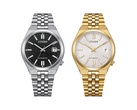 Модель Citizen NK0030-51E с чёрным циферблатом и модель NK0032-56A в золотистом цвете, представленная на фотографии.