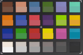 ColorChecker: Корректные цвета - в нижней части каждого блока.