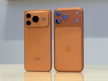 Honor Power 2 и Apple iPhone 17 Pro бок о бок.