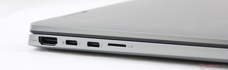Слева: HDMI 2.0, 2x USB 3.2 Gen 2 (Power Delivery, Thunderbolt 3), MicroSD