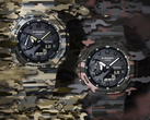 Слева направо: Casio G-Shock GA-2100CM-5A и GA-2100CM-8A на фоне камуфляжа.