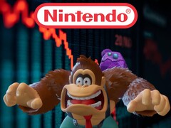 Донки Конг изображен на фоне падающего биржевого тикера Nintendo (Источник изображения: Nintendo of America с правками)