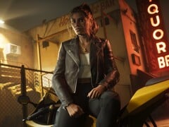 Люсия из игры «GTA 6», изображённая рядом с мотоциклом