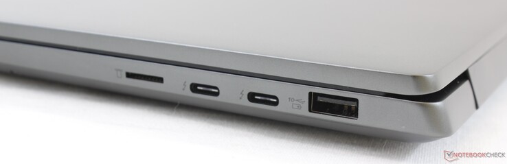 Правая сторона: картридер, 2x USB Type-C + Thunderbolt 3, USB 3.1 Gen. 2
