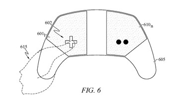 Иллюстрация из патента Sony на потенциальный контроллер PS6, показывающая хват игрока